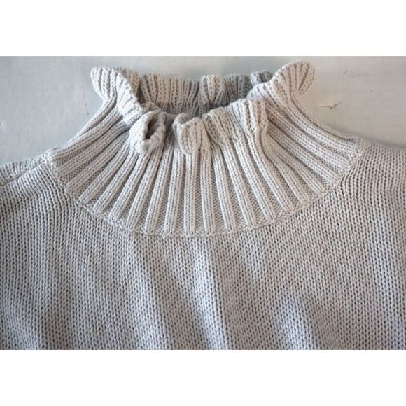 525 America Women's Sz S Light Purple Cropped Ruffle Mock Neck Cotton Sweater - Picture 3 of 6
